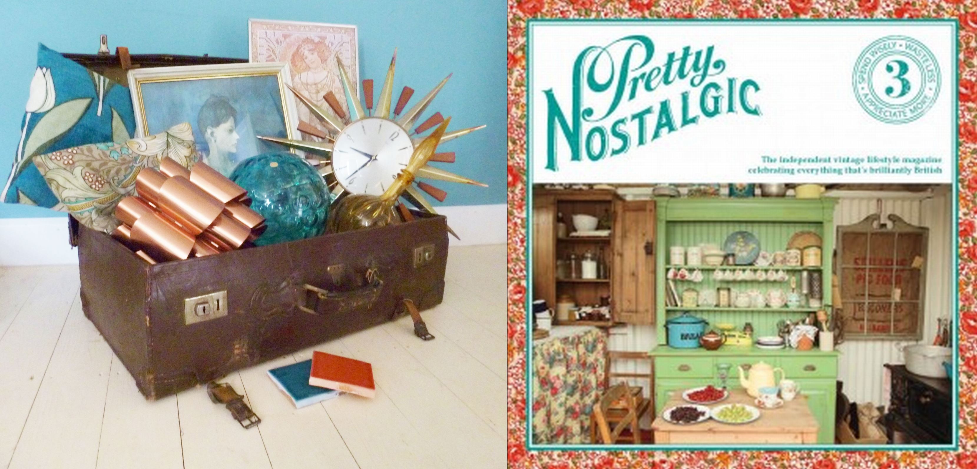 Our vintage retro mood board for Pretty Nostalgic magazine